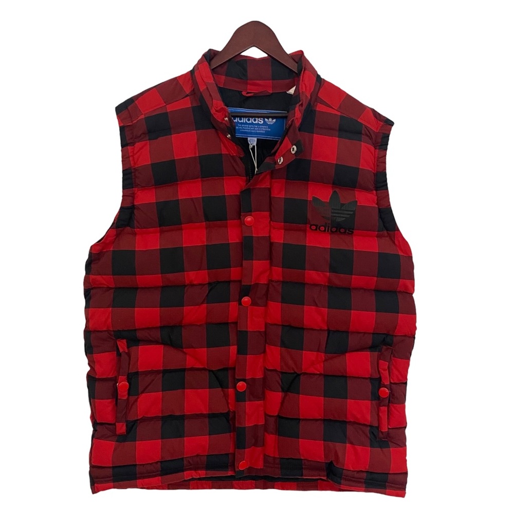 Adidas Puffer Vest Buffalo Plaid Men’s Large